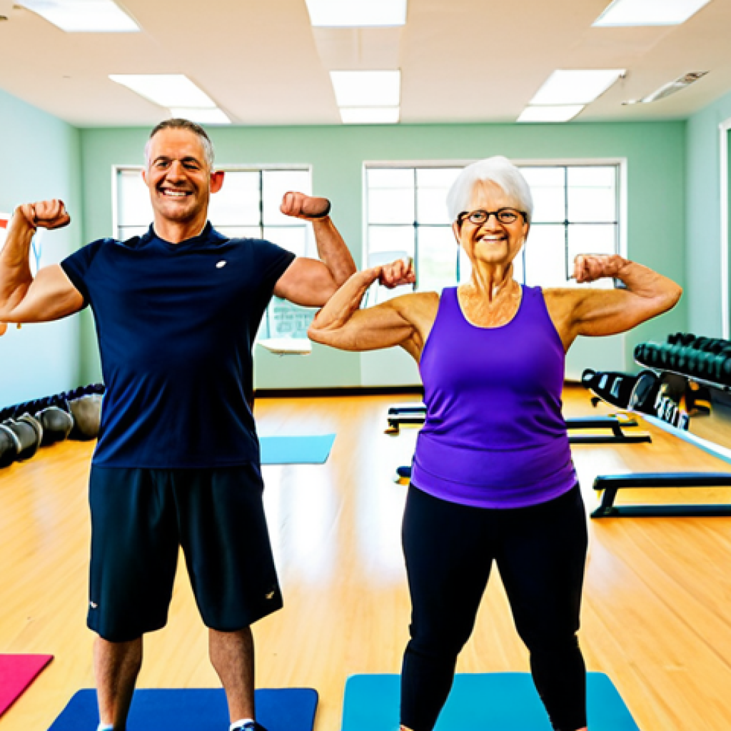 Friendly Neighborhood Gym**
"A brightly lit, clean community gym with people of diverse ages and body types exercising in modest athletic wear. A motivating instructor leads a group fitness class. Equipment includes exercise balls, light weights, and yoga mats. Emphasis on a supportive and encouraging atmosphere. safe for work, appropriate content, fully clothed, professional fitness photography, perfect anatomy, correct proportions, natural pose, well-formed hands, proper finger count, natural body proportions, family-friendly"
**