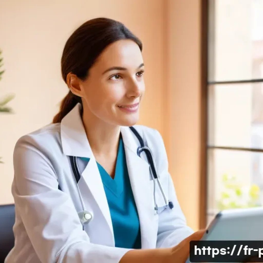 보건소 건강관리 상담 후기 - **Prompt:** "A vibrant, modern municipal health center consultation room in a French town. A woman i...