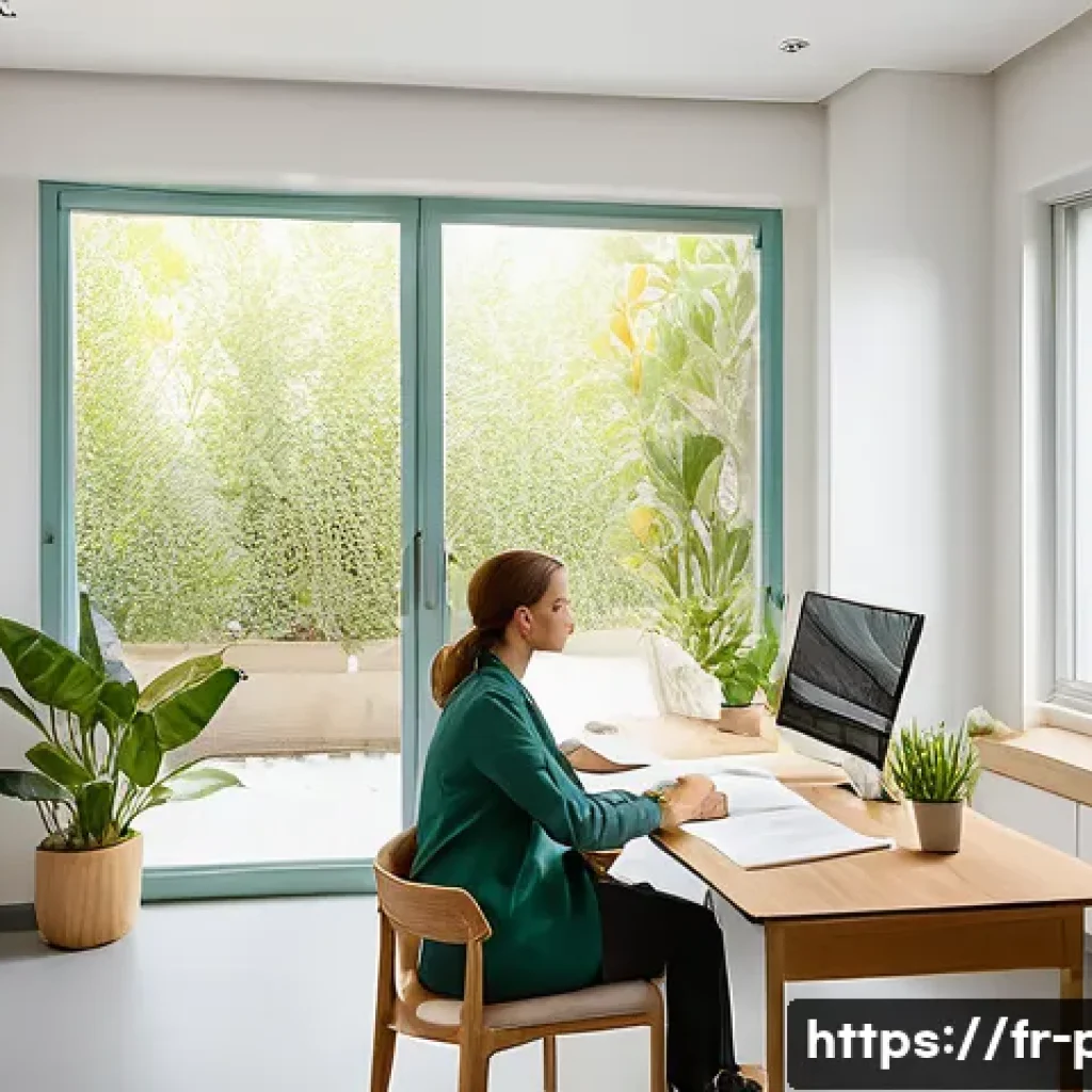 보건소에서 제공하는 스트레스 관리 상담 - A serene wellness center consultation room in a modern French health clinic, featuring a calm, softl...