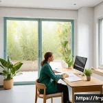 보건소에서 제공하는 스트레스 관리 상담 - A serene wellness center consultation room in a modern French health clinic, featuring a calm, softl...