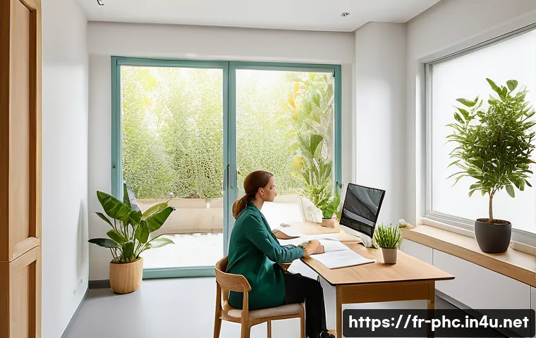 보건소에서 제공하는 스트레스 관리 상담 - A serene wellness center consultation room in a modern French health clinic, featuring a calm, softl...