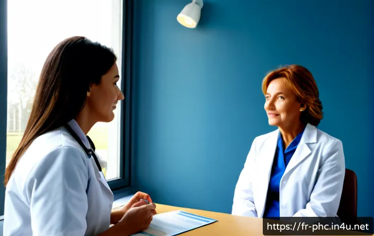 보건소에서의 요실금 검사 - Photorealistic French public health clinic consultation for urinary incontinence assessment, a compa...